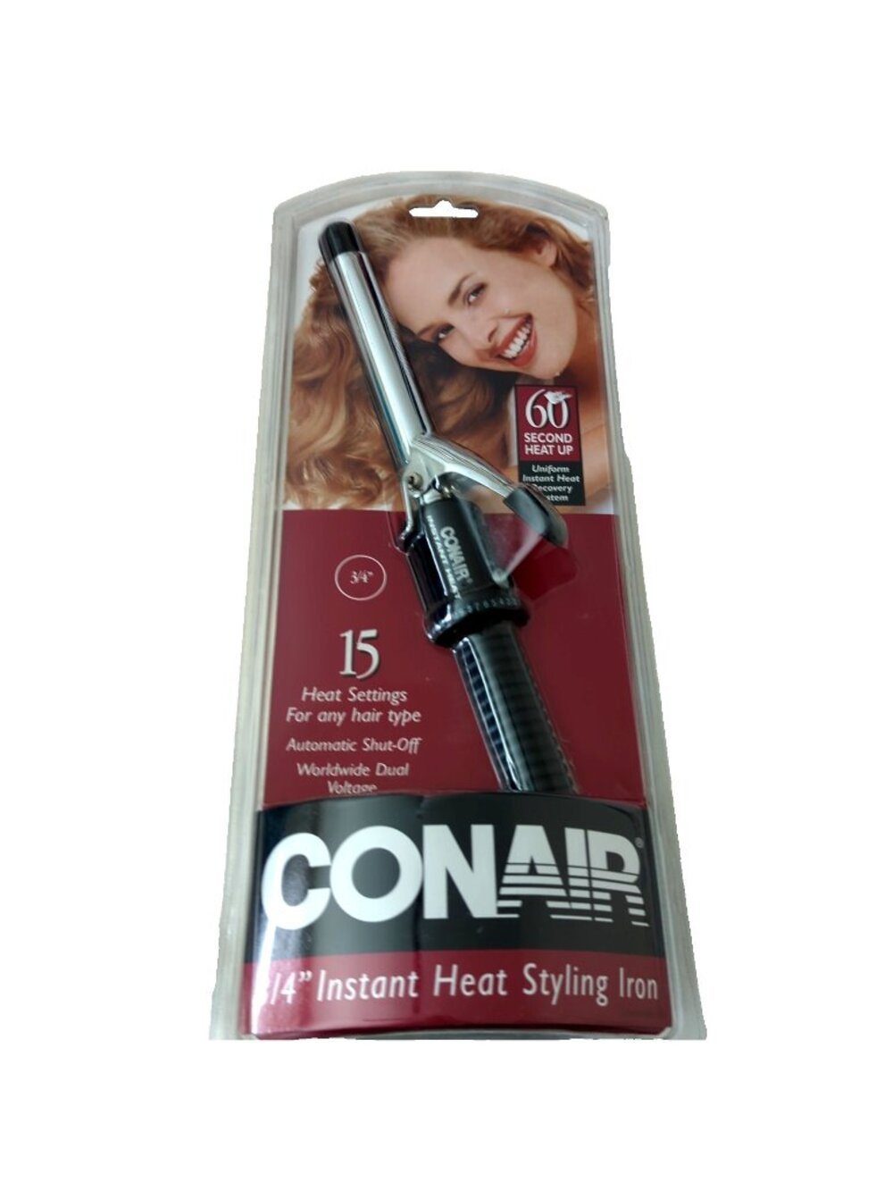 Vintage Conair 3/4 inch Instant Heat Curling Iron Model CD81ACS New Sealed-lp